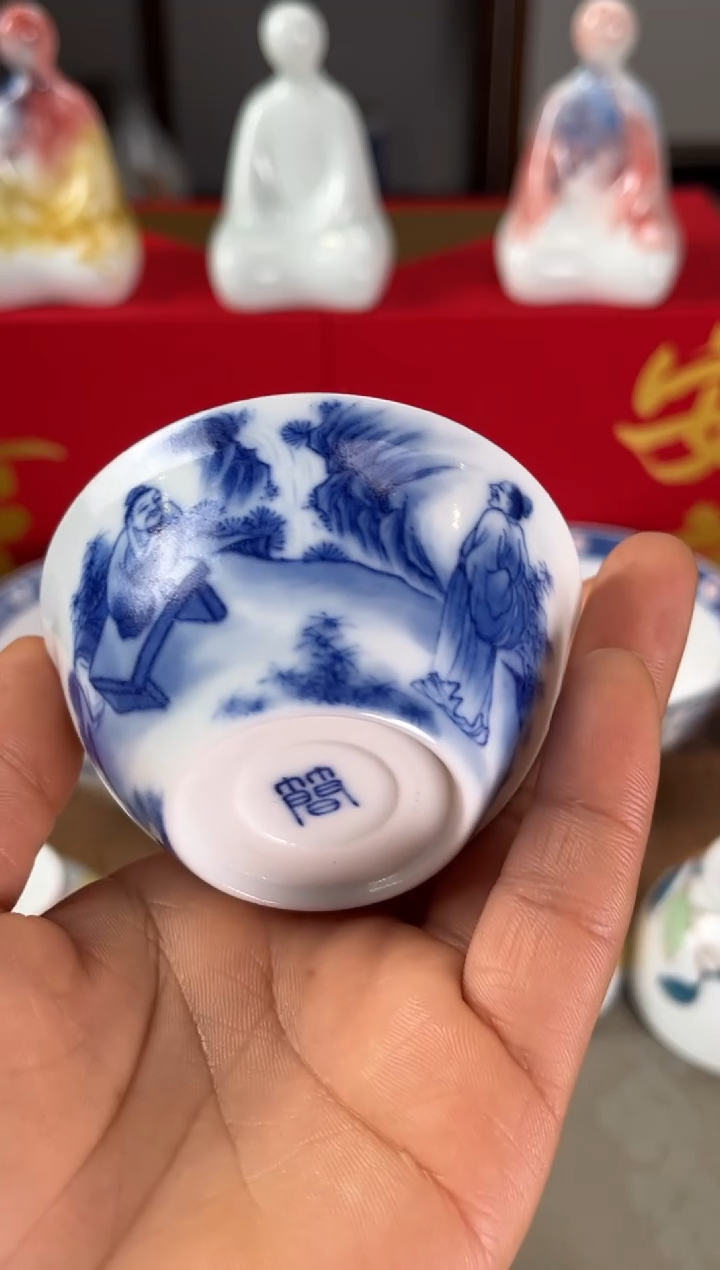 【闪购商品】景德镇文祥窑釉下彩手工陶瓷单杯