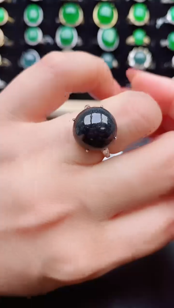 【闪购商品】翡翠戒指银S925镶嵌0000