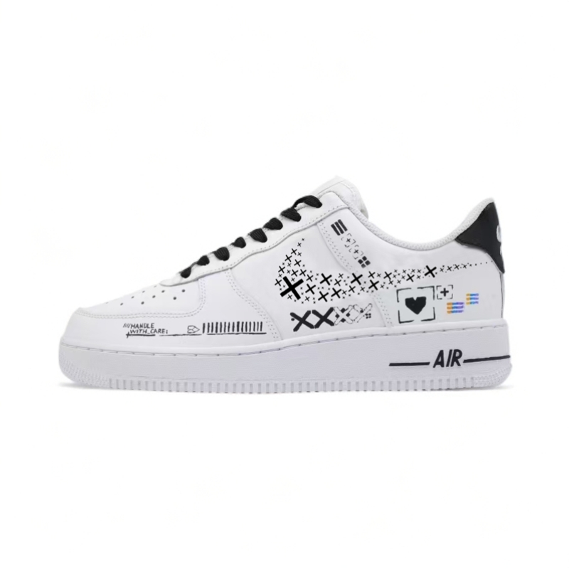 【定制球鞋】 Air Force 1印花集手绘简约百搭防滑减震轻便低帮板鞋
