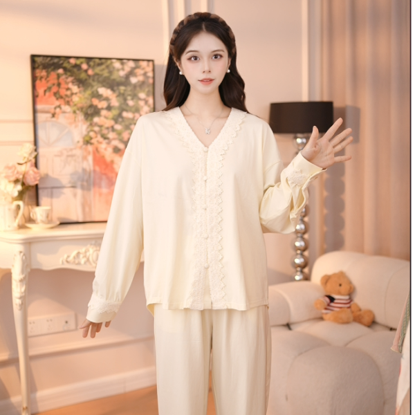 【测39】纯棉女大码家居服长袖常规款睡衣秋季舒适家居服