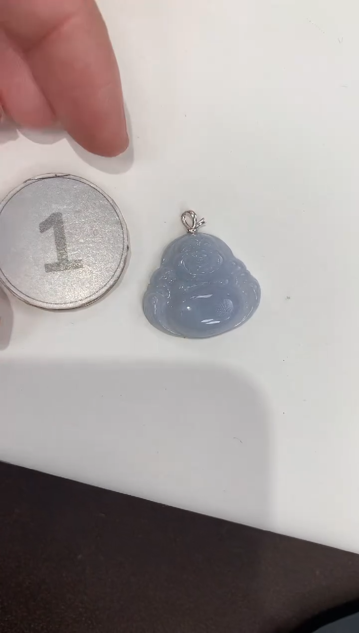 颈饰18K金镶嵌翡翠天然缅甸a货翡翠