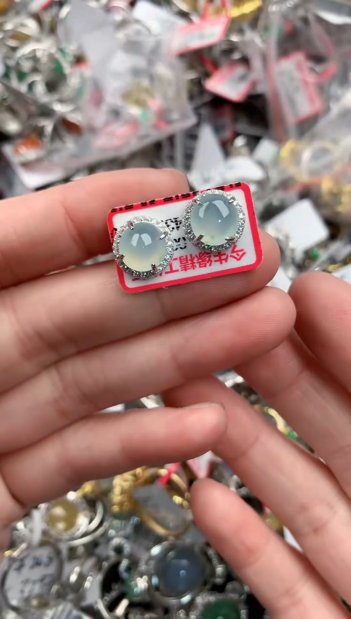 银S925镶嵌戒指翡翠10-10-10    5