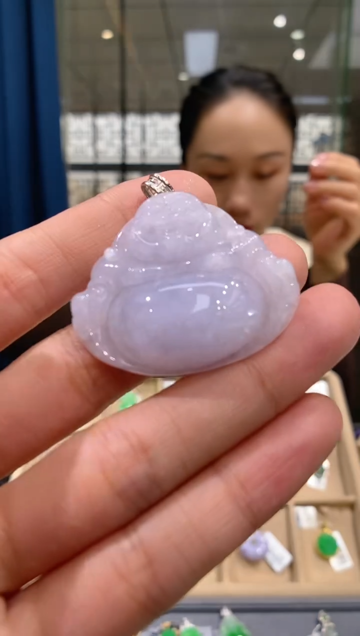 【闪购商品】翡翠吊坠(不含链)18K金镶嵌佛公