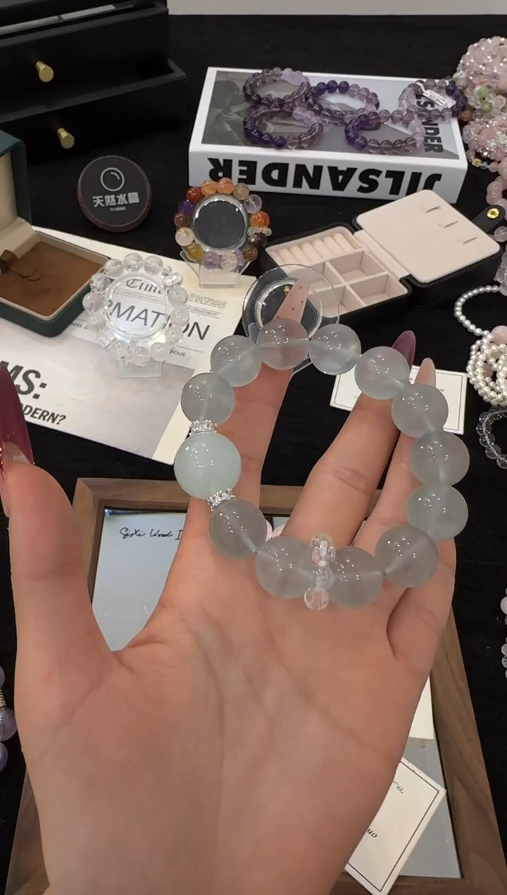 合金手链水晶绿萤石x3663