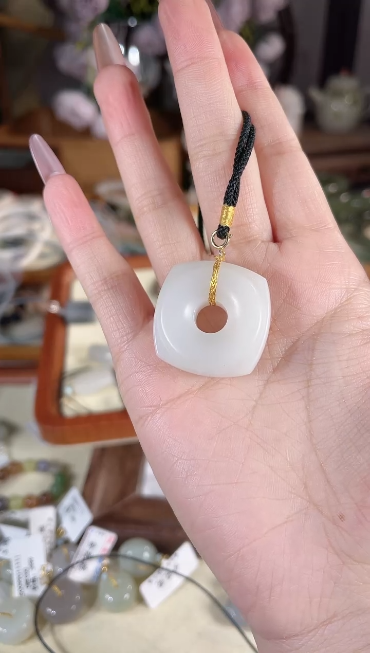 项链银S925镶嵌和田玉多样性发其一孤品默认微瑕