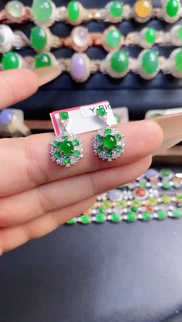 银S925镶嵌戒指翡翠天然