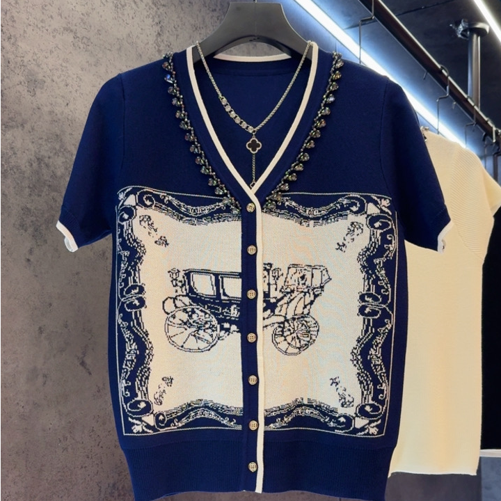 【定制大码女装80-200斤】温柔气质提花重工显瘦开衫上衣款2152