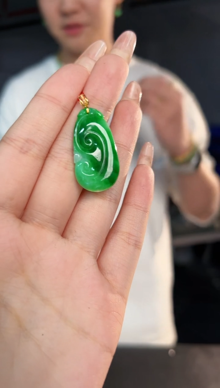 【闪购商品】翡翠颈饰18K金镶嵌缅料A货/支持复检/一件