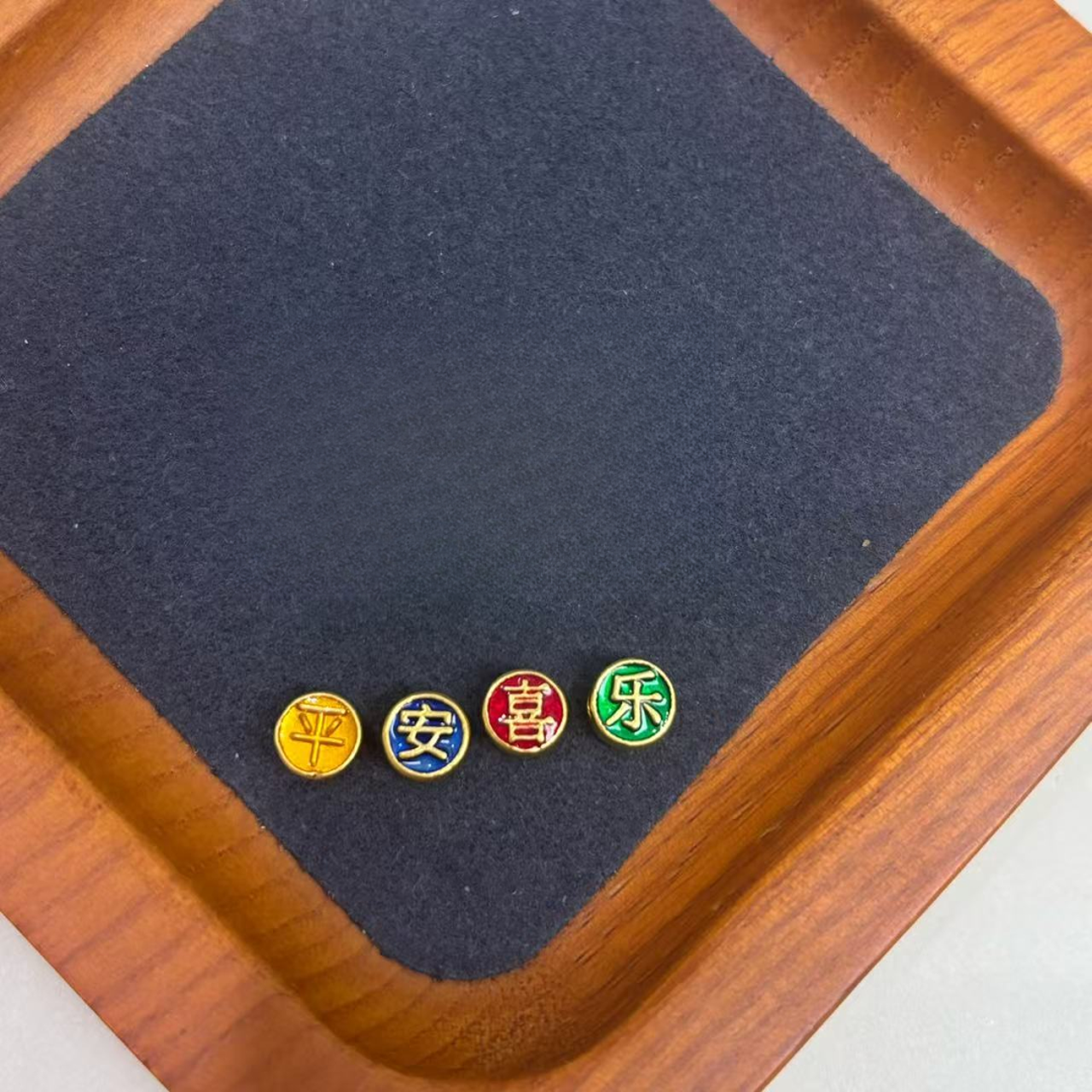 金福楼足金999平安喜乐通孔足金999饰品珐琅足金999饰品