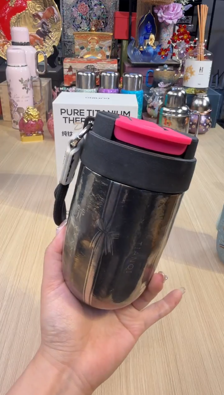 天沏-独茗系列纯钛咖啡杯-黑色