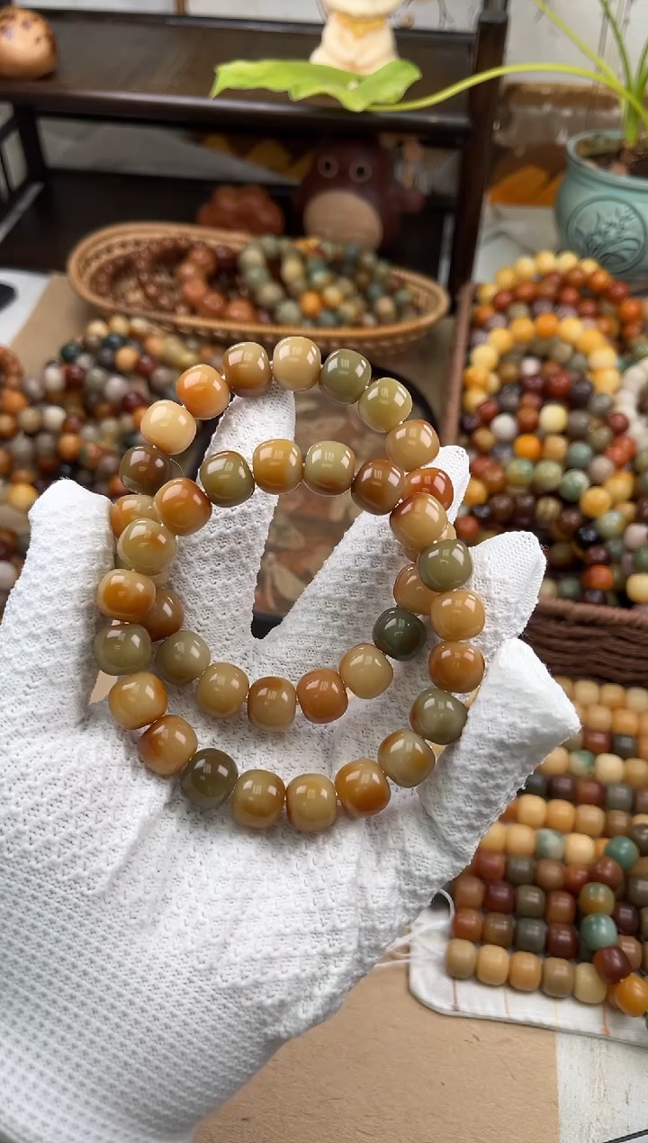 手串菩提根/象牙果a442 卡13 水磨小冬枣微瑕