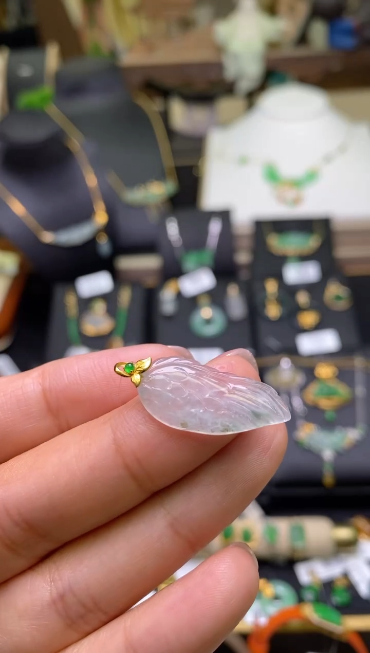 【闪购商品】翡翠颈饰18K金镶嵌净货16152