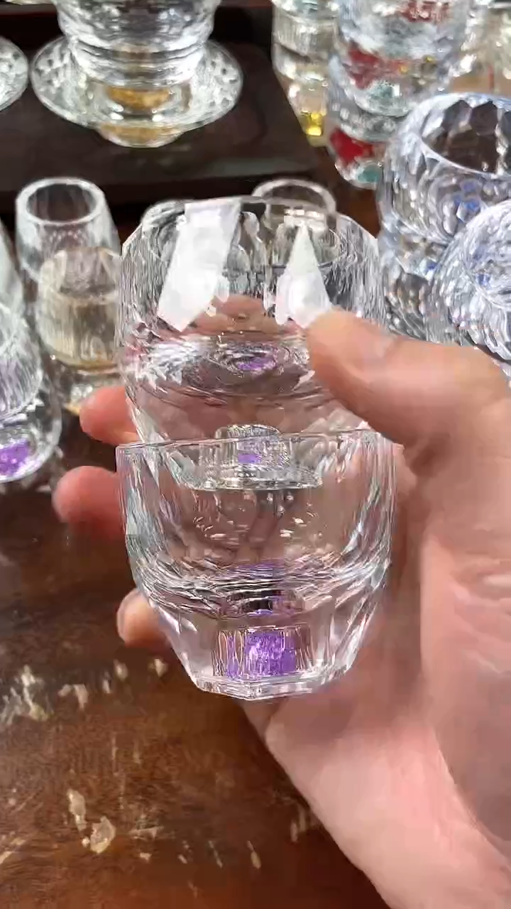 【闪购商品】玺宴新款水晶大多面茶碗紫罗兰2个装