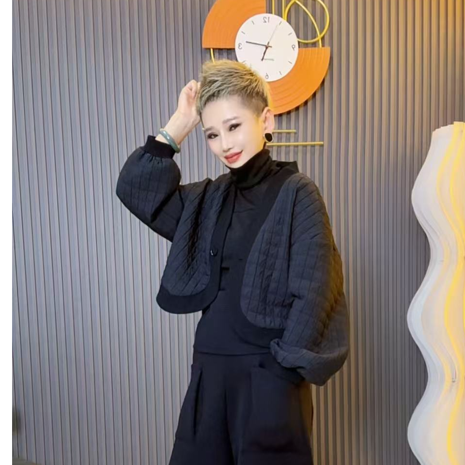 时尚个性百搭秋冬服装薄棉外衣#w75外套冬季短款休闲上衣