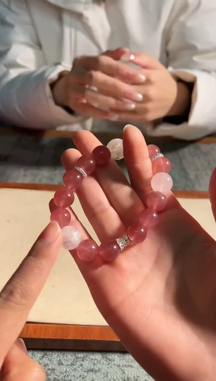 银S925镶嵌手串石英质玉13多样性发其一/12+