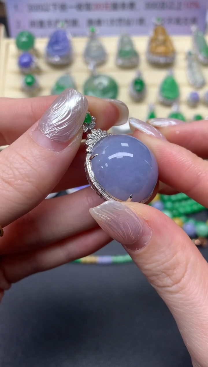 【闪购商品】翡翠吊坠(不含链)18K金镶嵌吊坠|5800+580