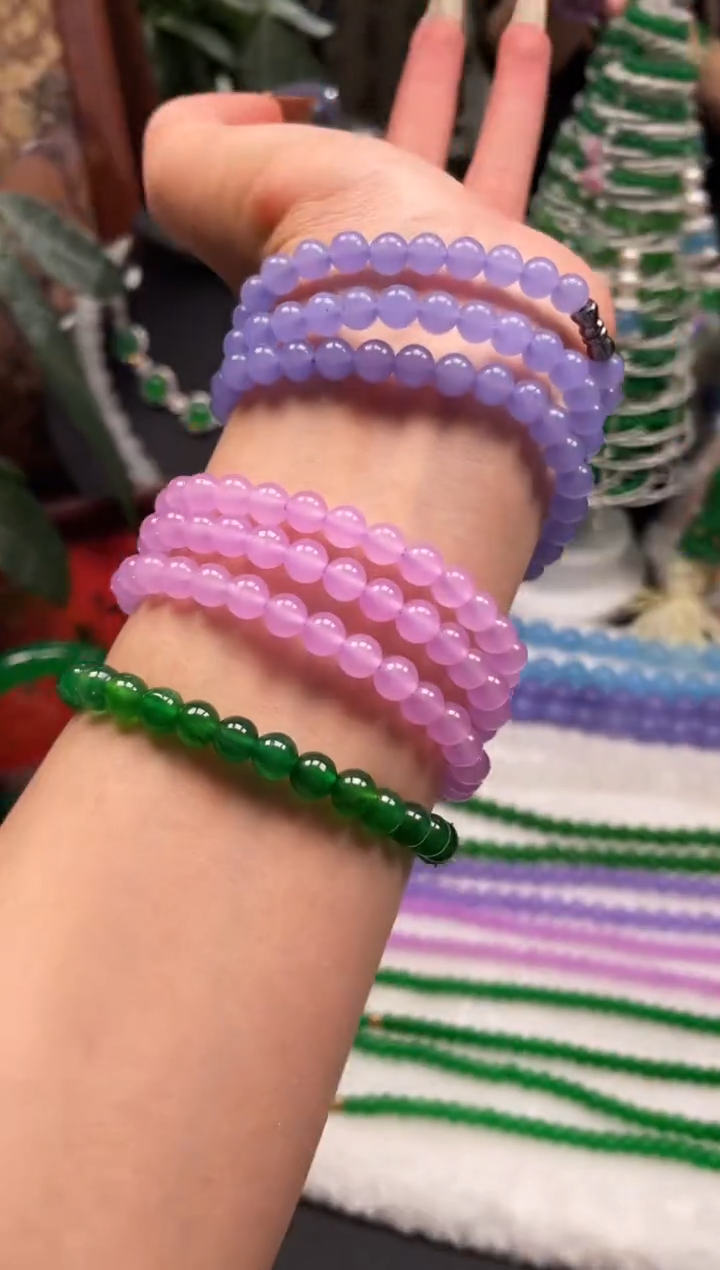 静宝石英岩粉珠串ZC