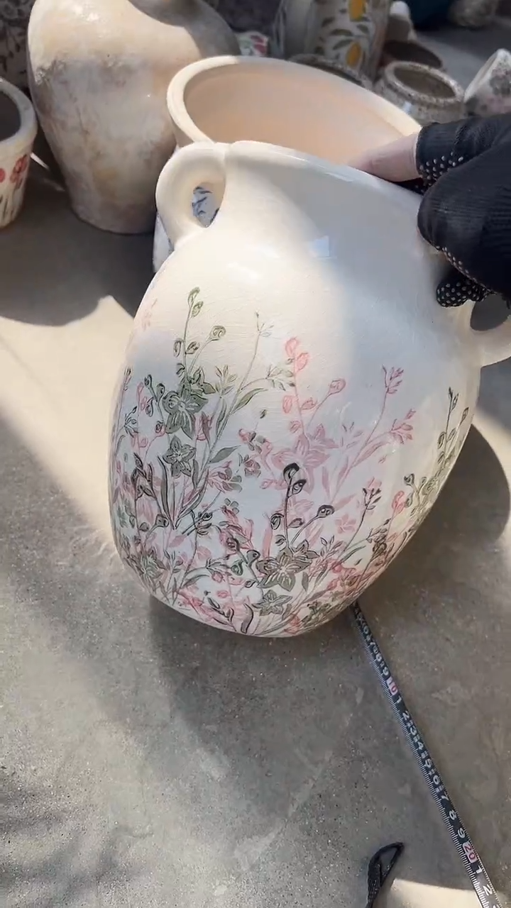 【闪购商品】陶瓷花盆高25cm内口13.5cm