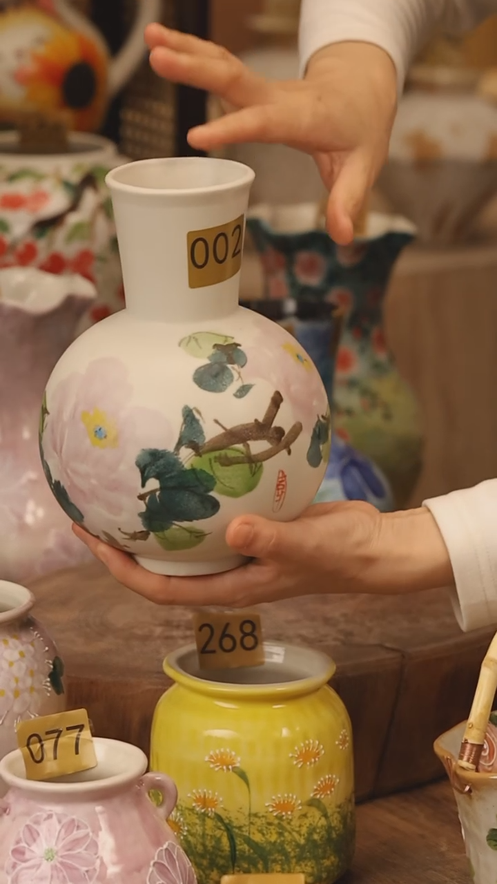 陶瓷景德镇设计师手作花器摆件侘寂风@M002@