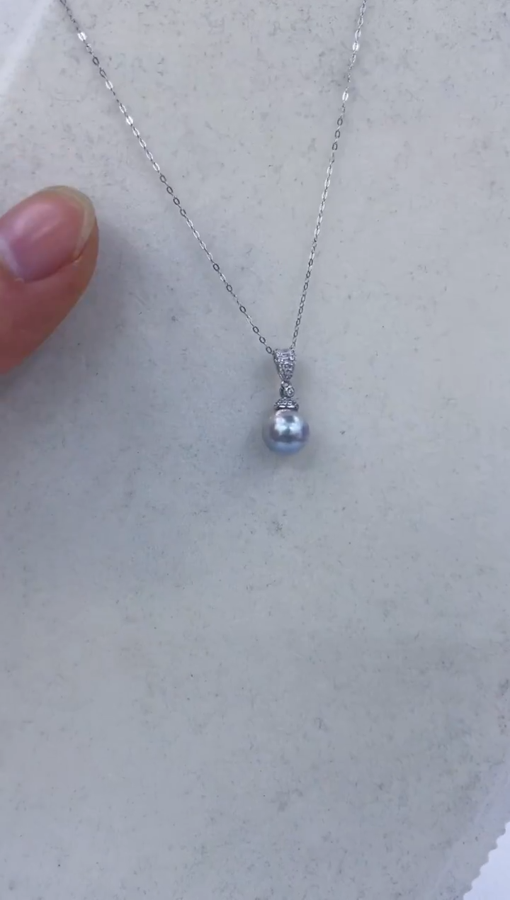 颈饰银S925镶嵌海水珍珠  