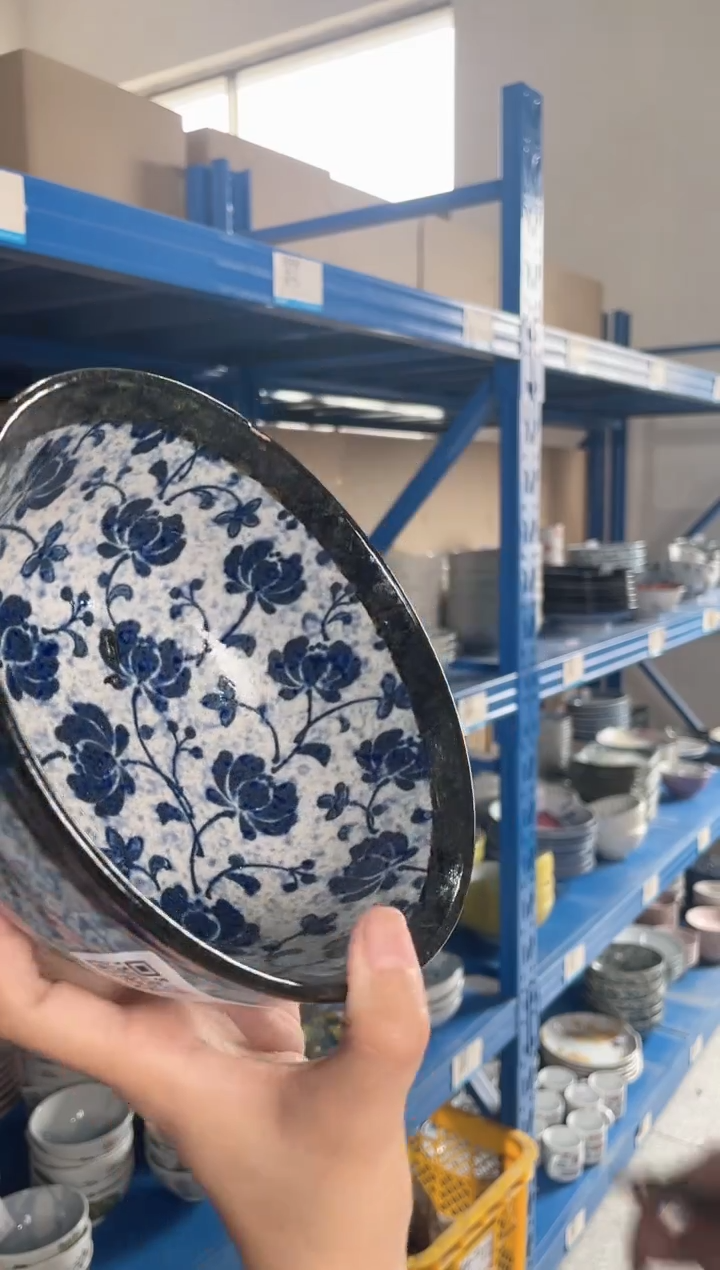 瓷片舞兰6.6英寸碗 微瑕