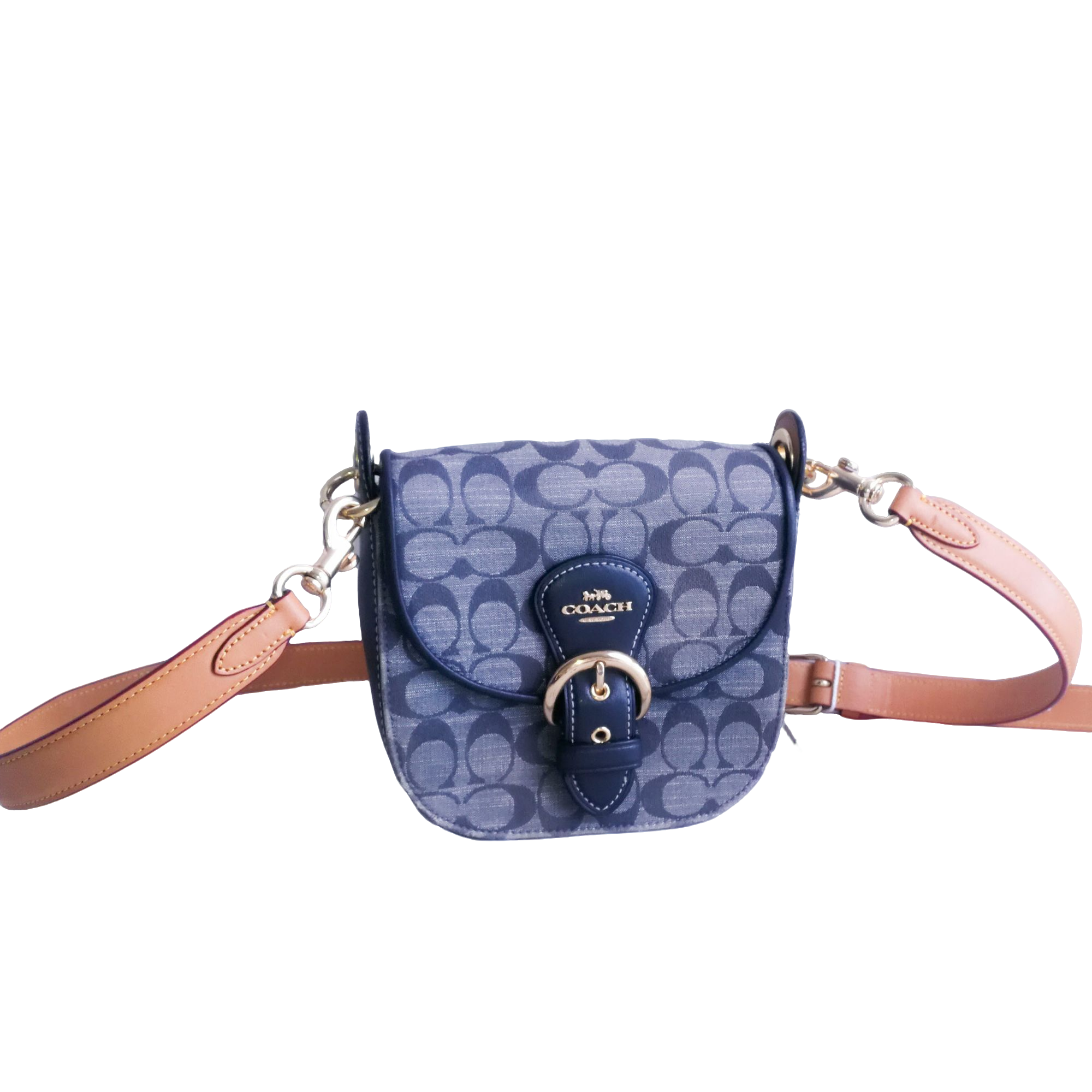 95新 COACH/蔻驰 coach 香布雷老花马鞍包 120802