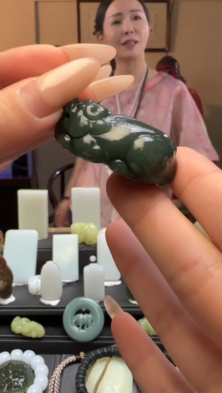 【闪购商品】和田玉且末蓝貔貅未镶嵌吊坠