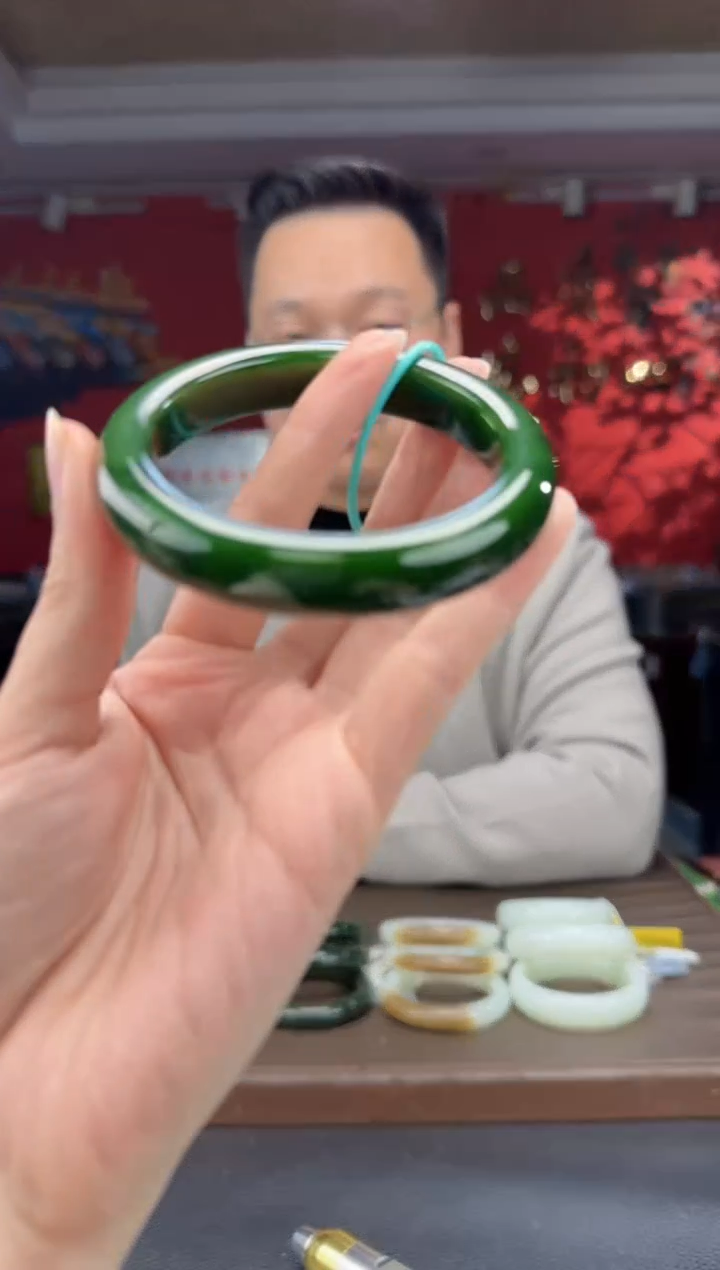 未镶嵌手镯和田玉碧玉正装手镯54-61