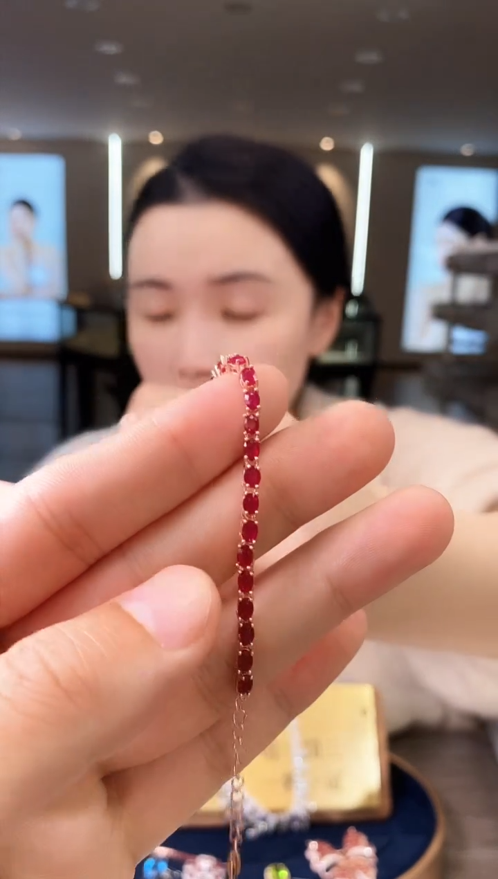 【闪购商品】红宝石手链银S925镶嵌09