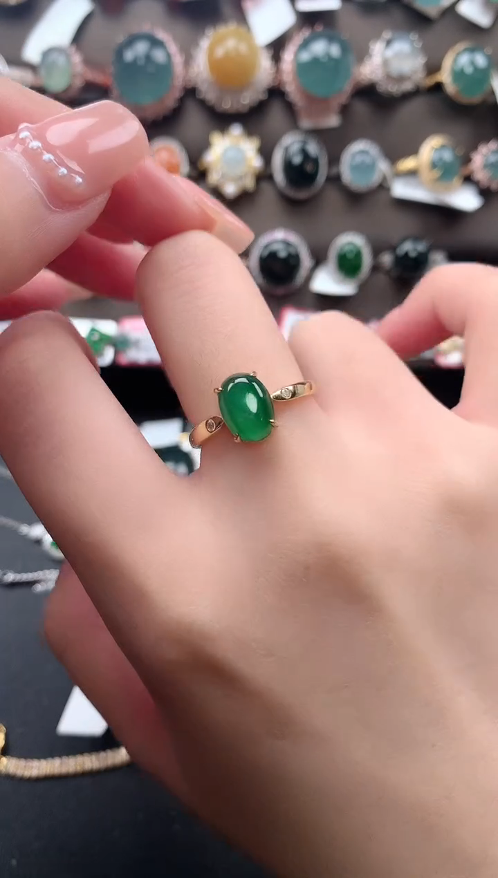 【闪购商品】翡翠戒指银S925镶嵌5123412