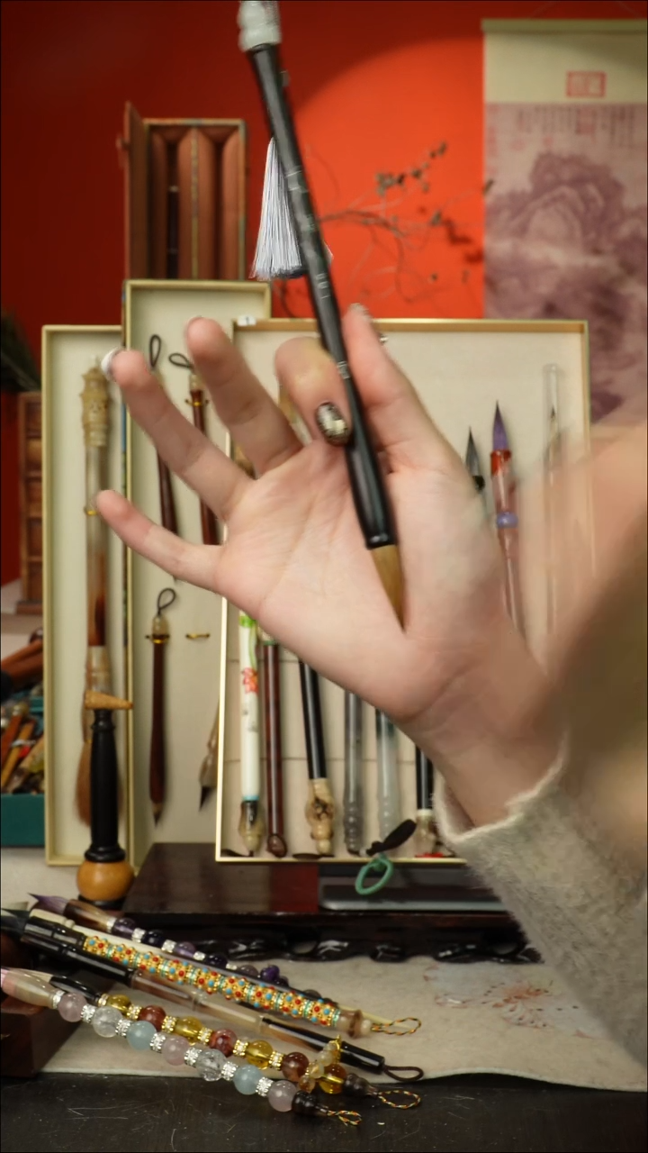 289号闪孤品高货毛笔链接 清水试笔 蘸墨不退