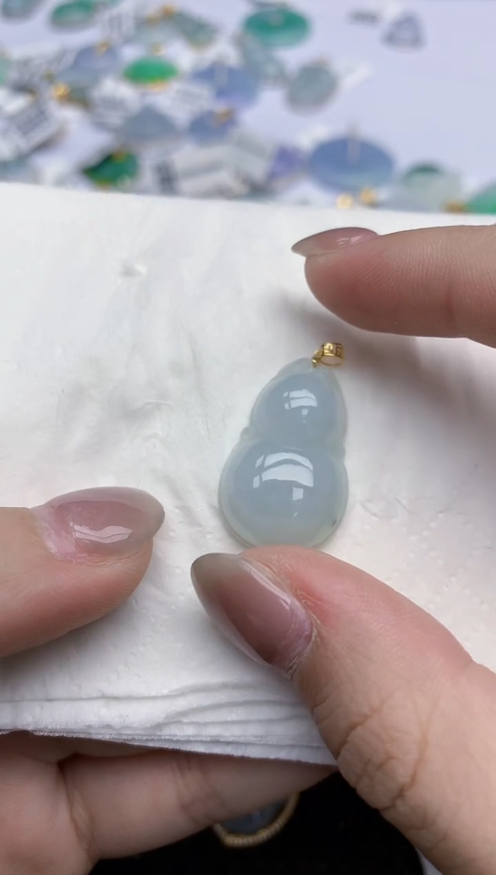 【闪购商品】翡翠颈饰18K金镶嵌天然翡翠A货