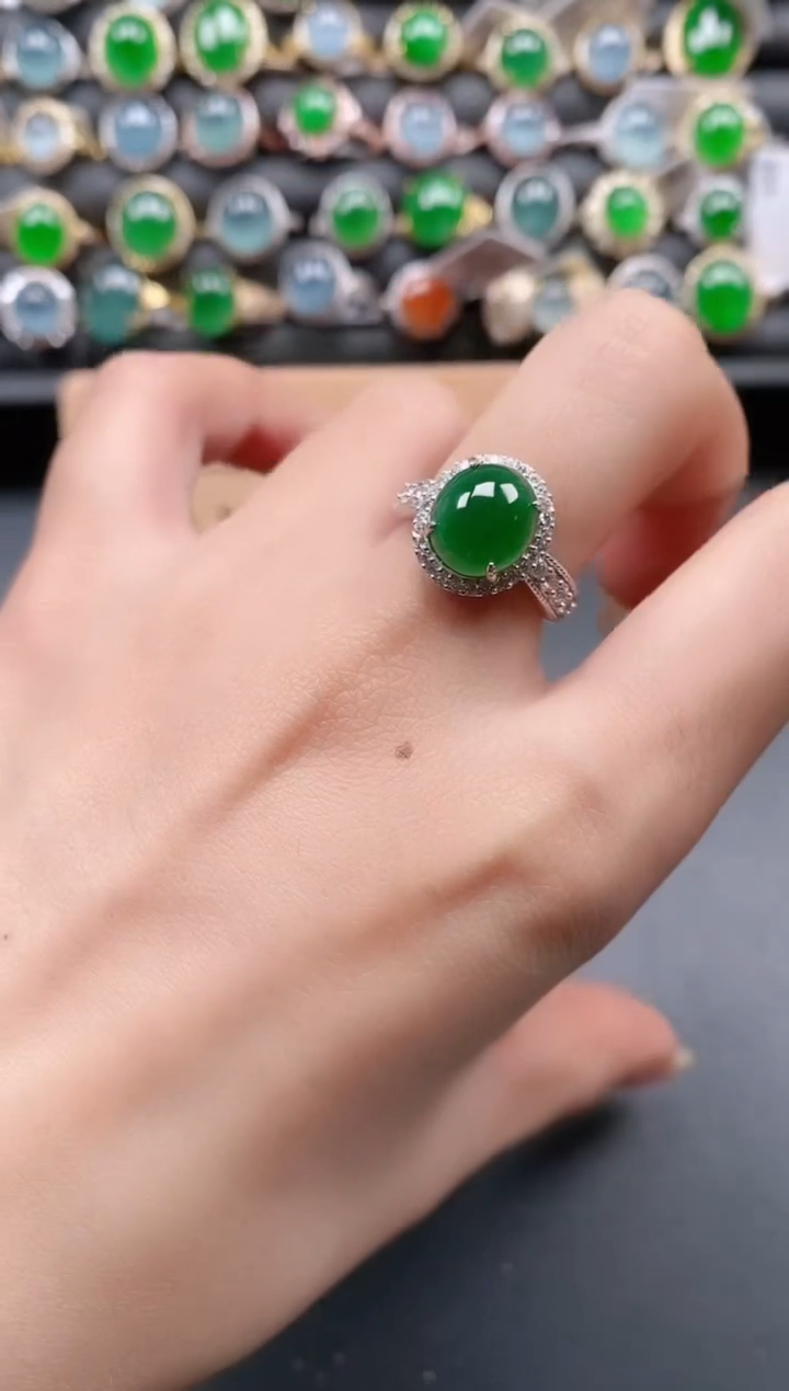 银S925镶嵌戒指翡翠1111