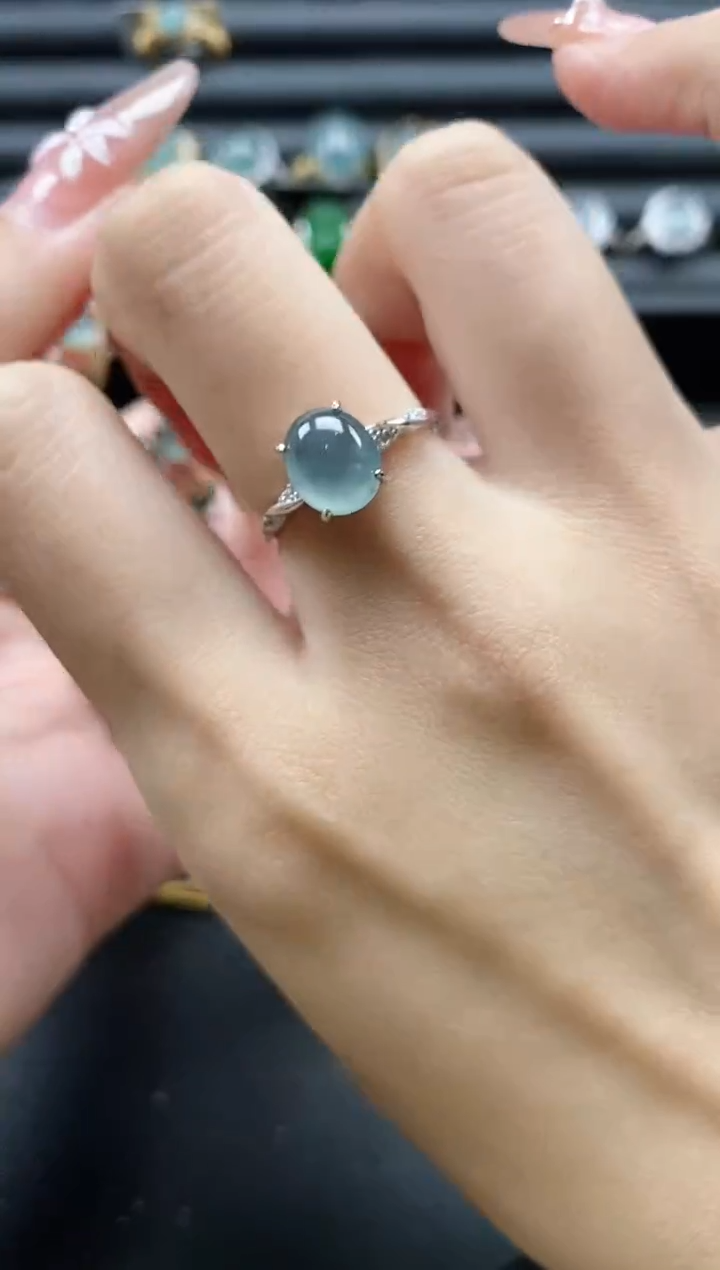 【闪购商品】翡翠戒指银S925镶嵌51151