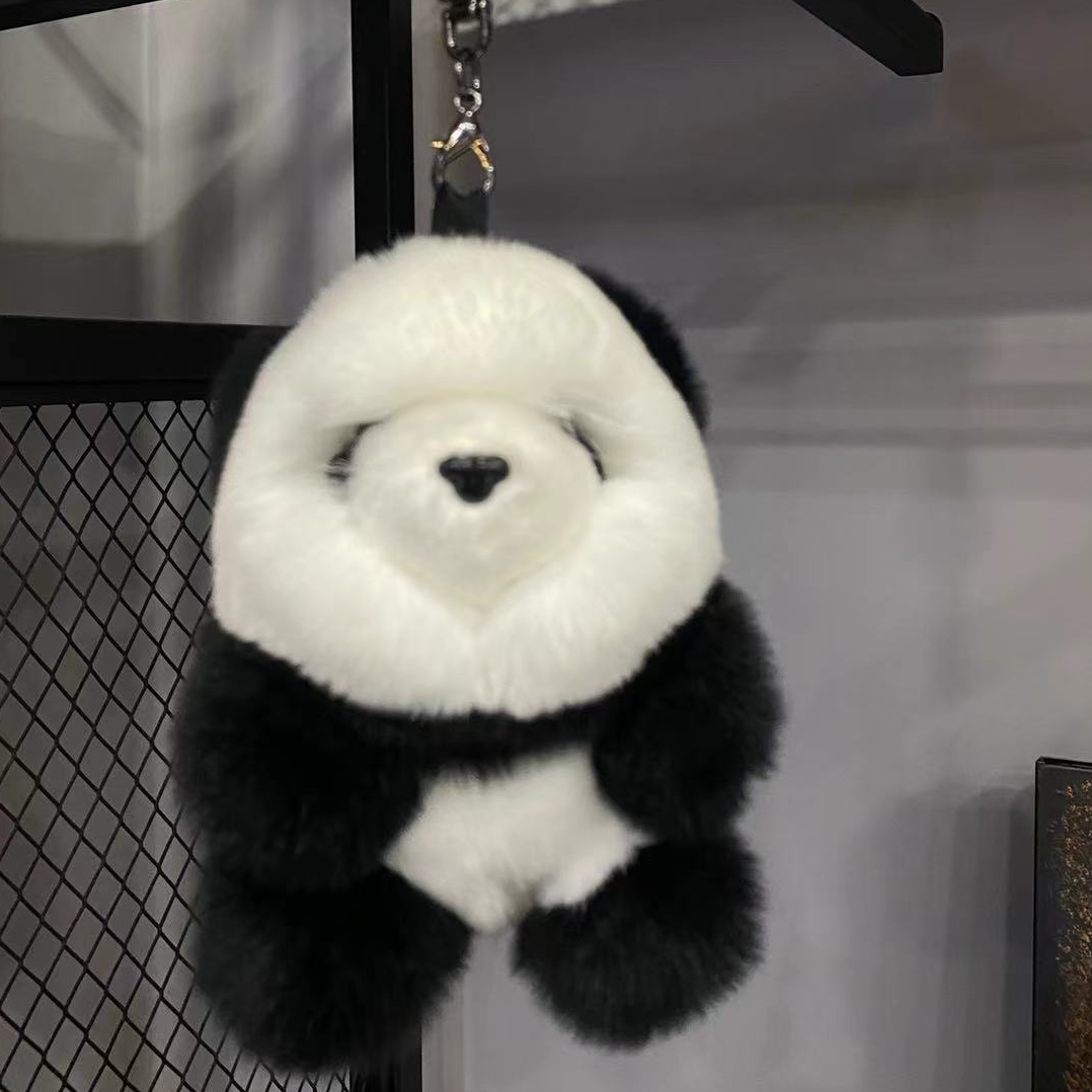 宇之媛 熊猫挂件 兔毛挂件 钥匙挂件 包包挂件 生日节日礼物296