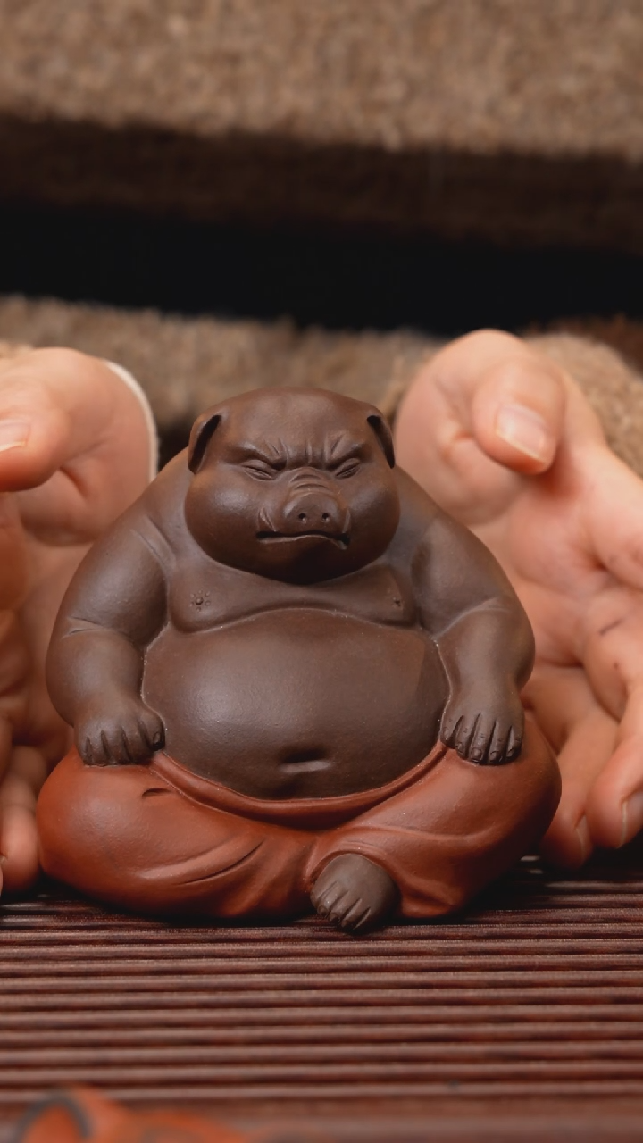 【闪购商品】紫砂茶宠紫砂社会猪