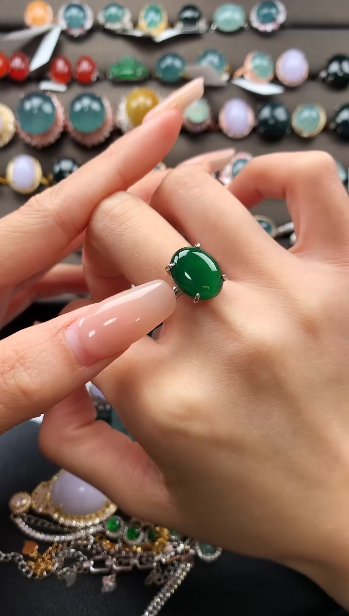 【闪购商品】翡翠戒指银S925镶嵌437363