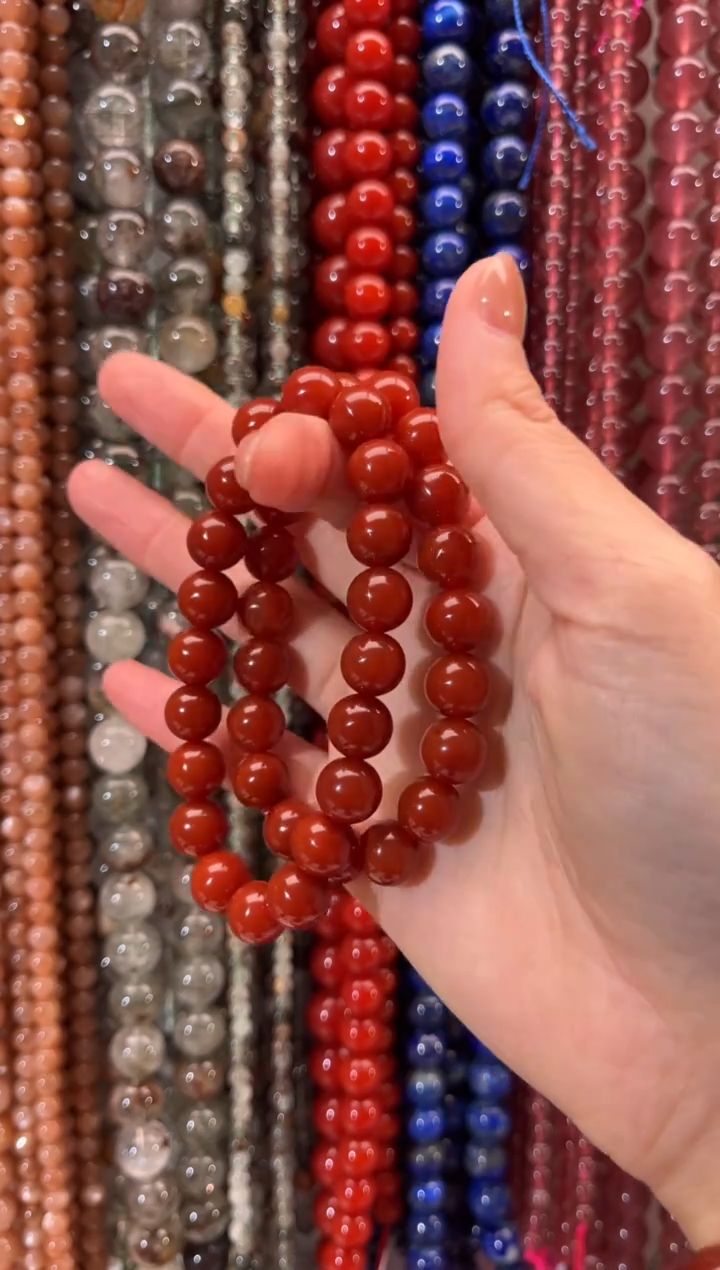 未镶嵌珠宝半成品水晶南 红卡10单圈