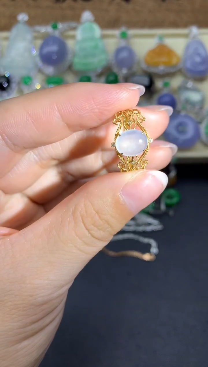 【闪购商品】翡翠戒指18K金镶嵌131-中国好珍宝