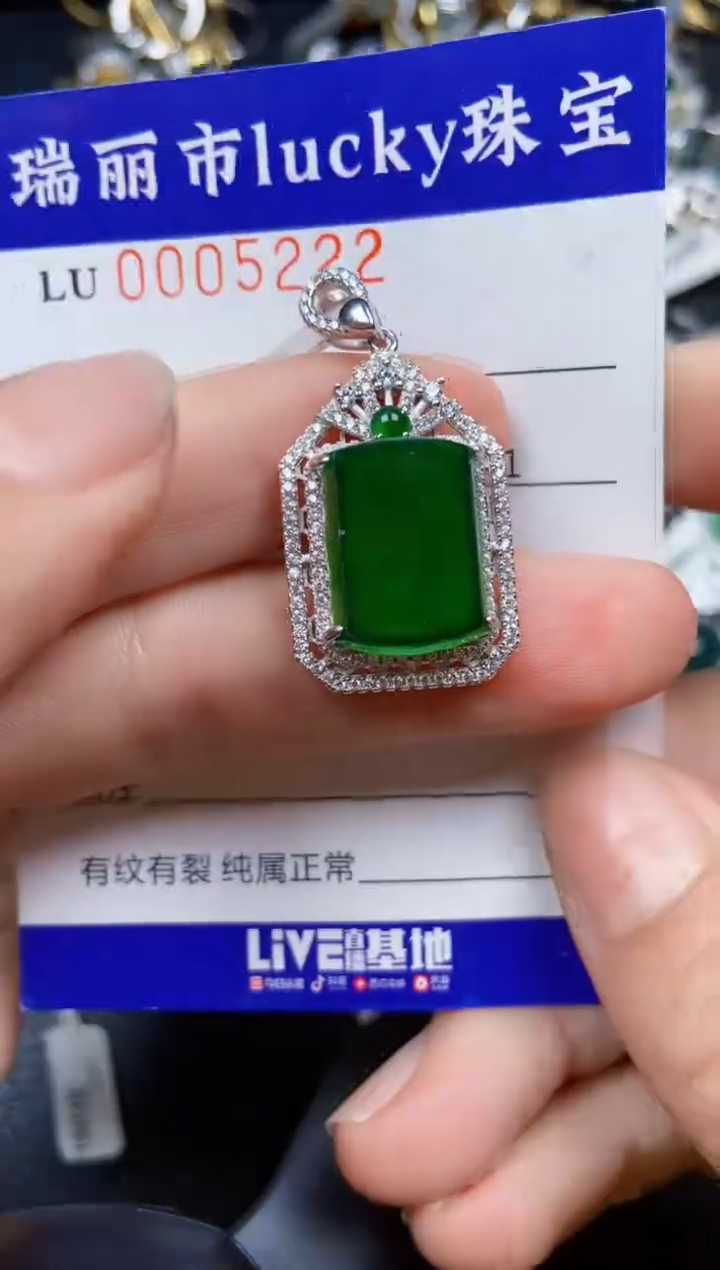 【闪购商品】翡翠颈饰银S925镶嵌5222