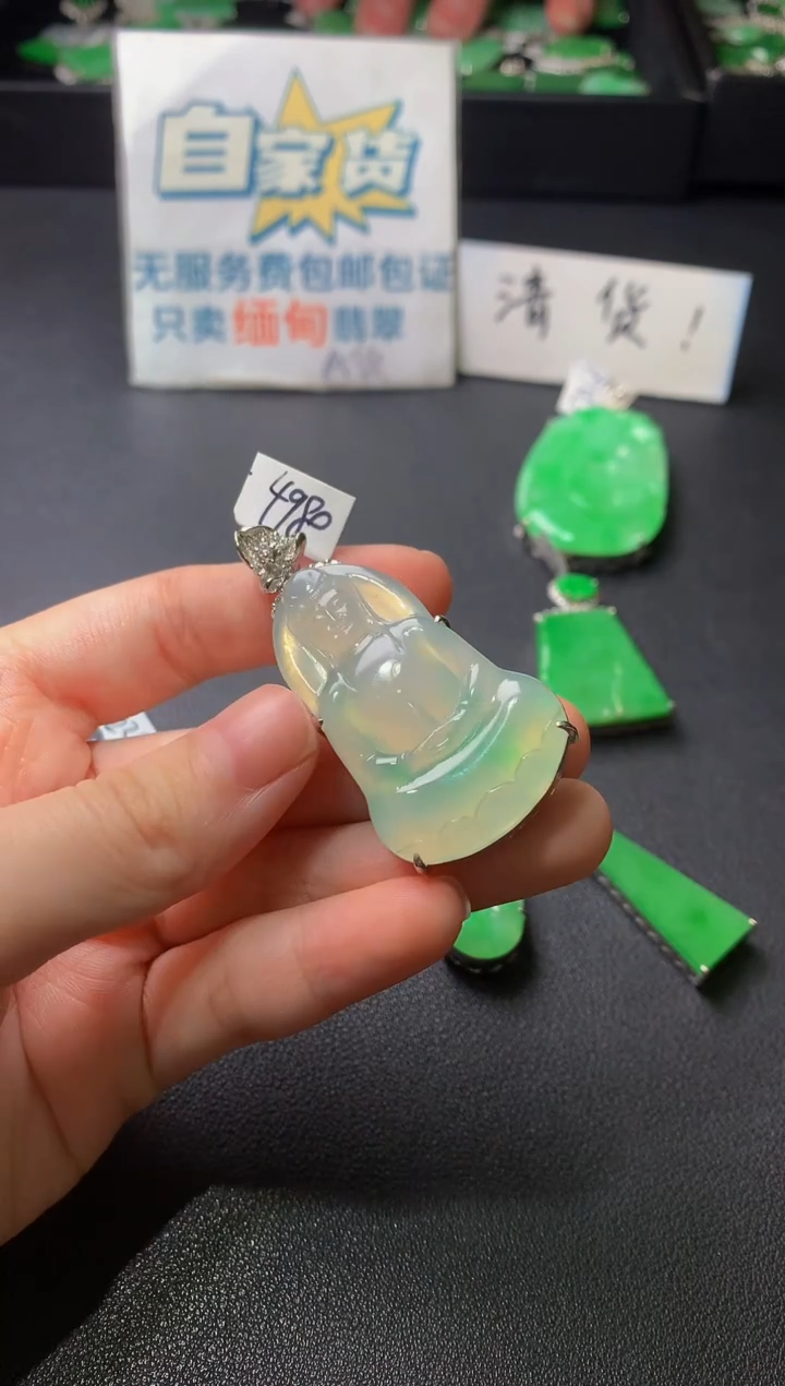 颈饰银S925镶嵌翡翠翡翠