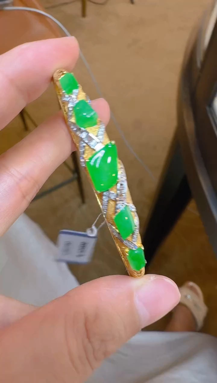 翡翠手镯18K金镶嵌多样性团购发一件
