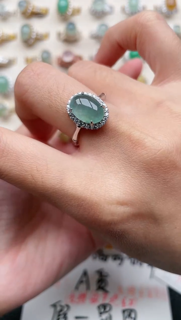【闪购商品】翡翠戒指银S925镶嵌1111