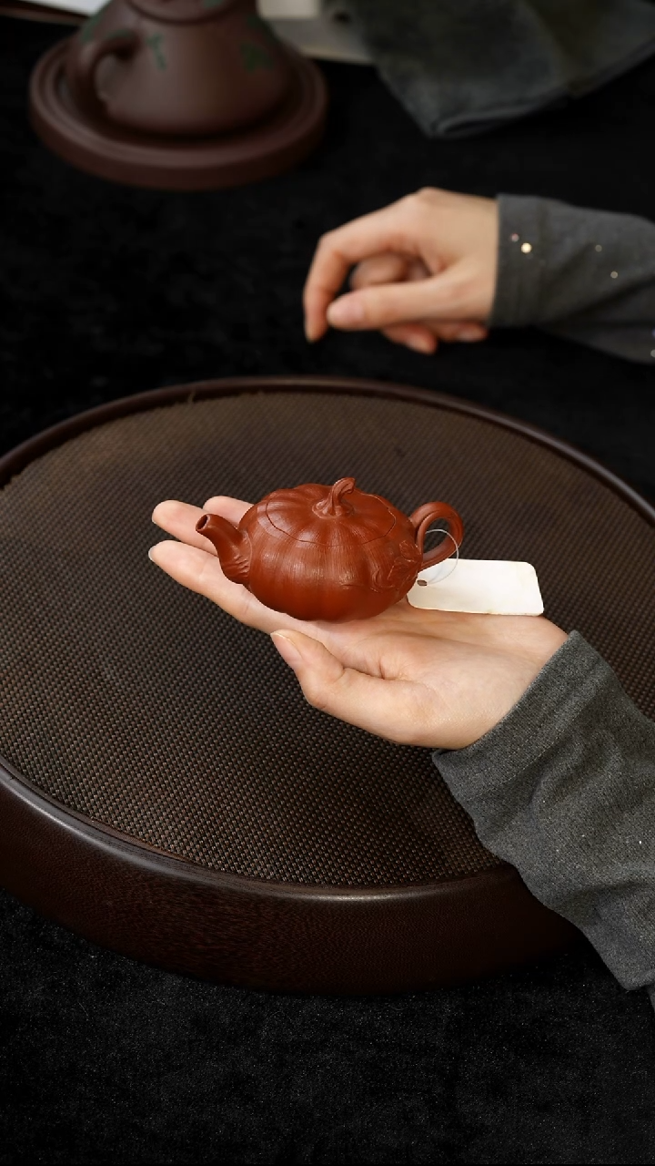 茶壶紫砂GHQ18637朱泥矮南瓜80CC