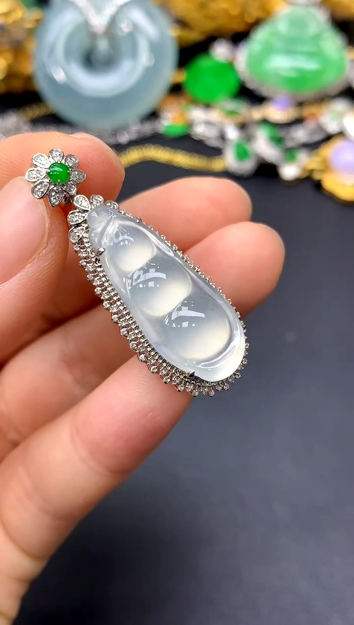 颈饰18K金镶嵌翡翠170-中国好珍宝