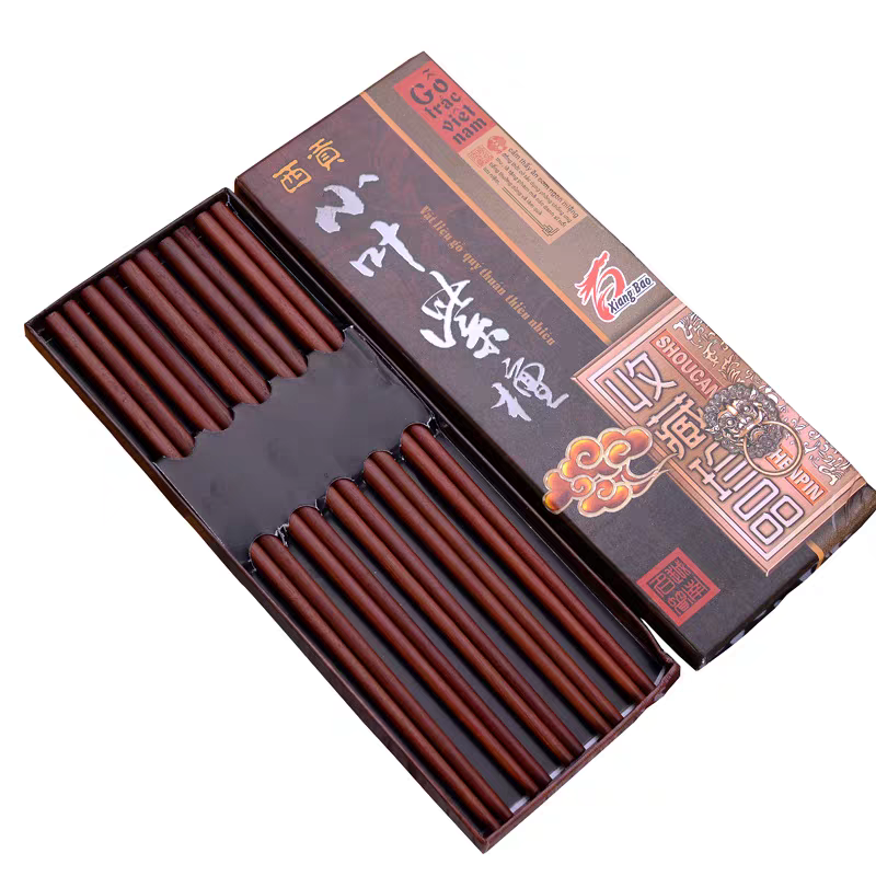 紫檀原木筷子无漆无蜡家用实木防滑防霉高端红木家庭中式筷子