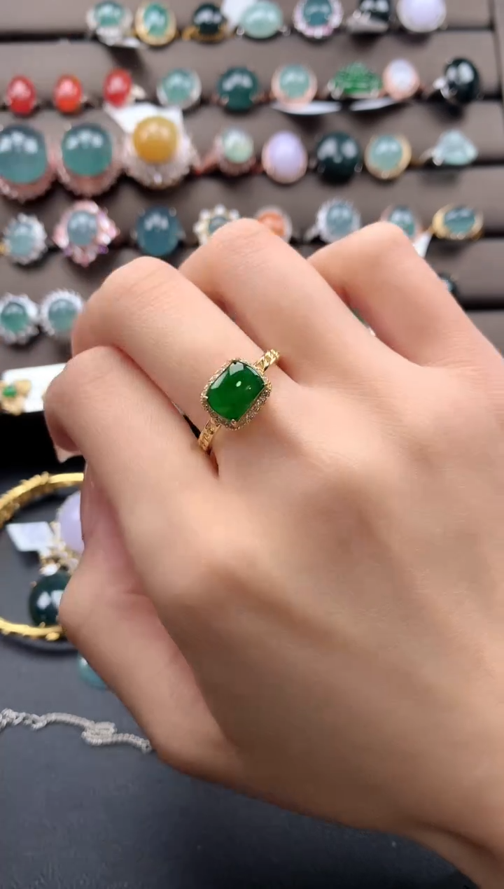 【闪购商品】翡翠戒指银S925镶嵌324324