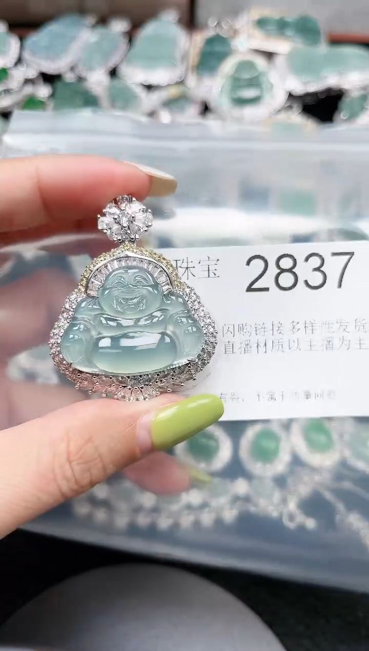 【闪购商品】翡翠颈饰未镶嵌2837赠皮绳