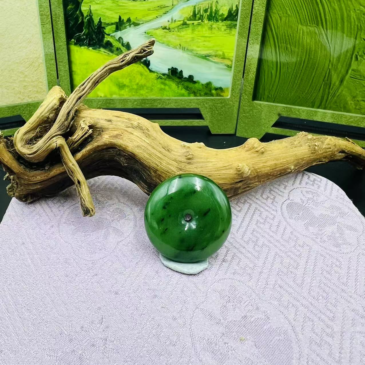 和田玉碧玉平安扣吊坠2369