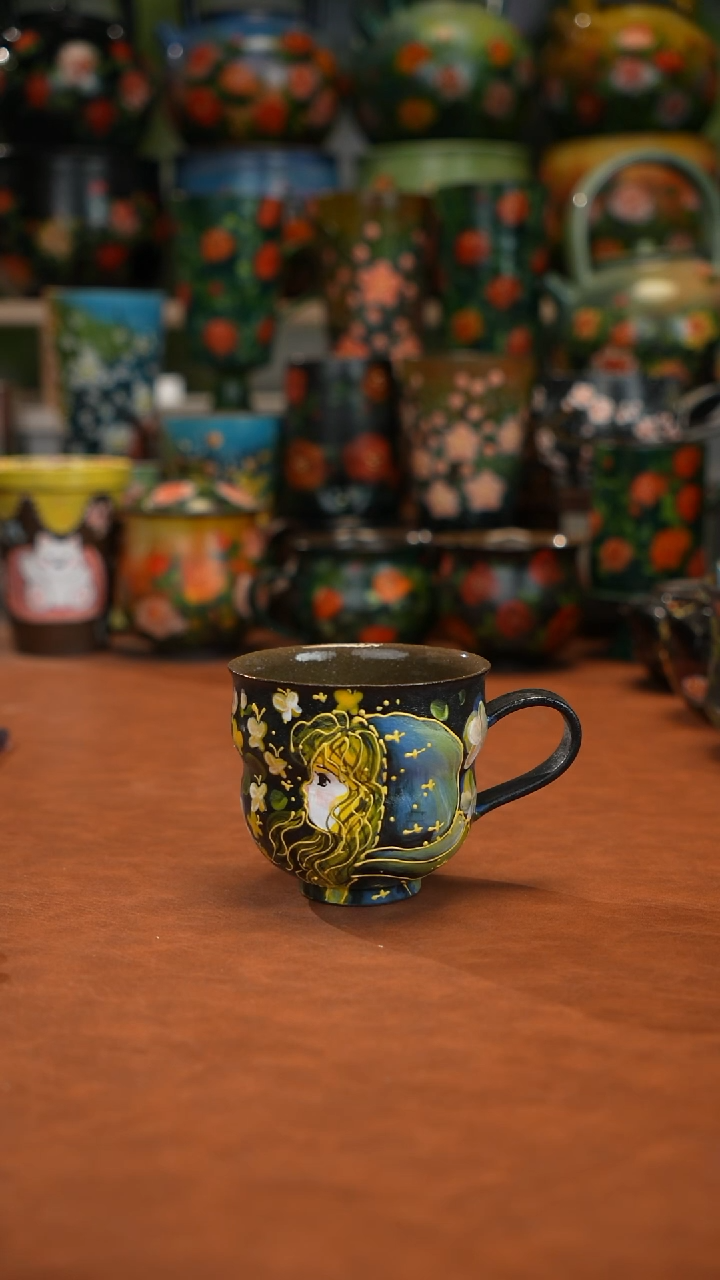 油画   釉下彩  杯子